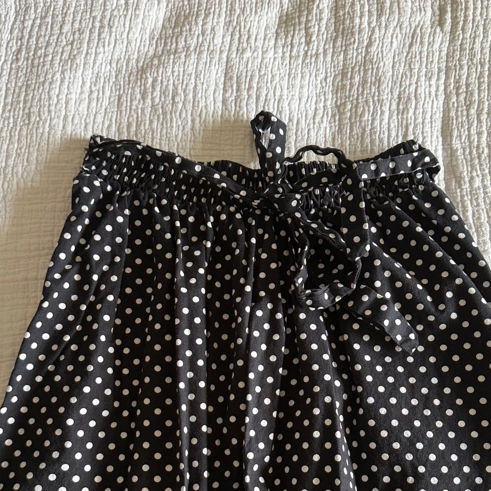 See You Monday Black and White Polka Dot A-Line Skirt / M
